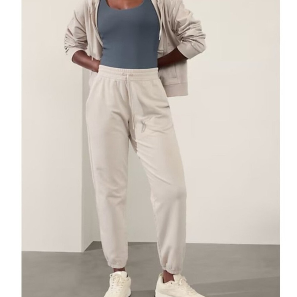 Athleta Retroterry Midrise Garment Dyed Jogger | Abalone Gray | Small| Like New